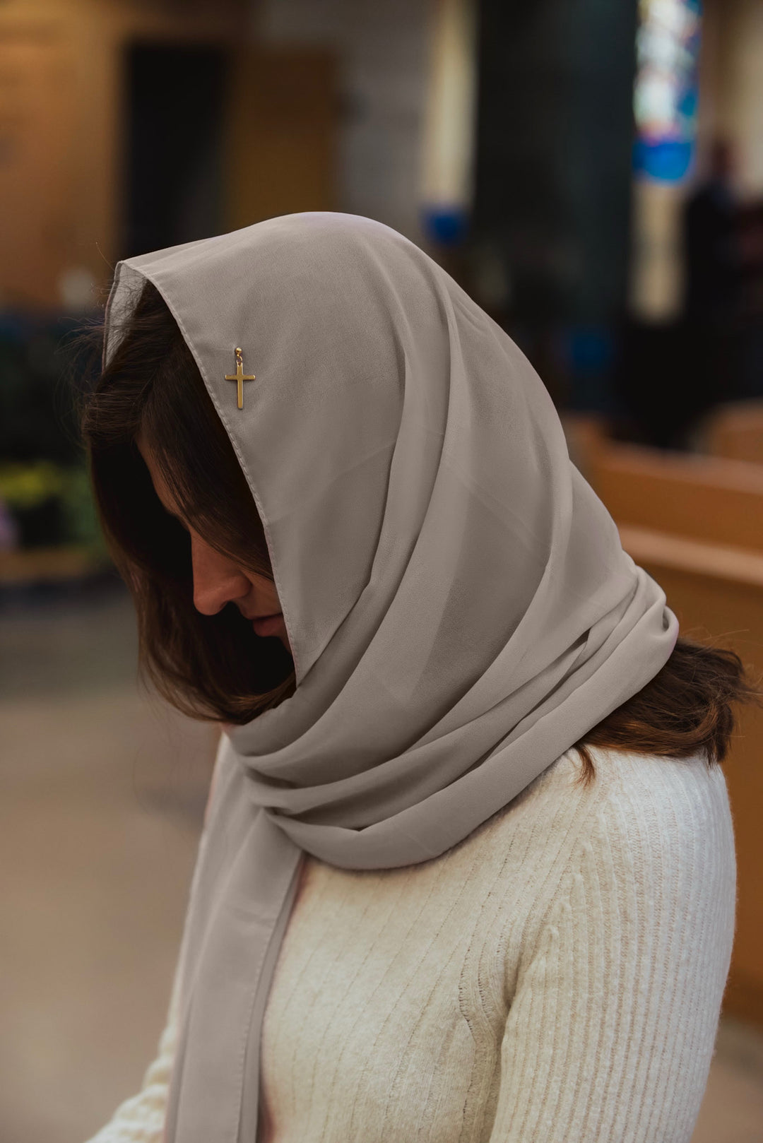 Holy Cross Veil (Light Gray)