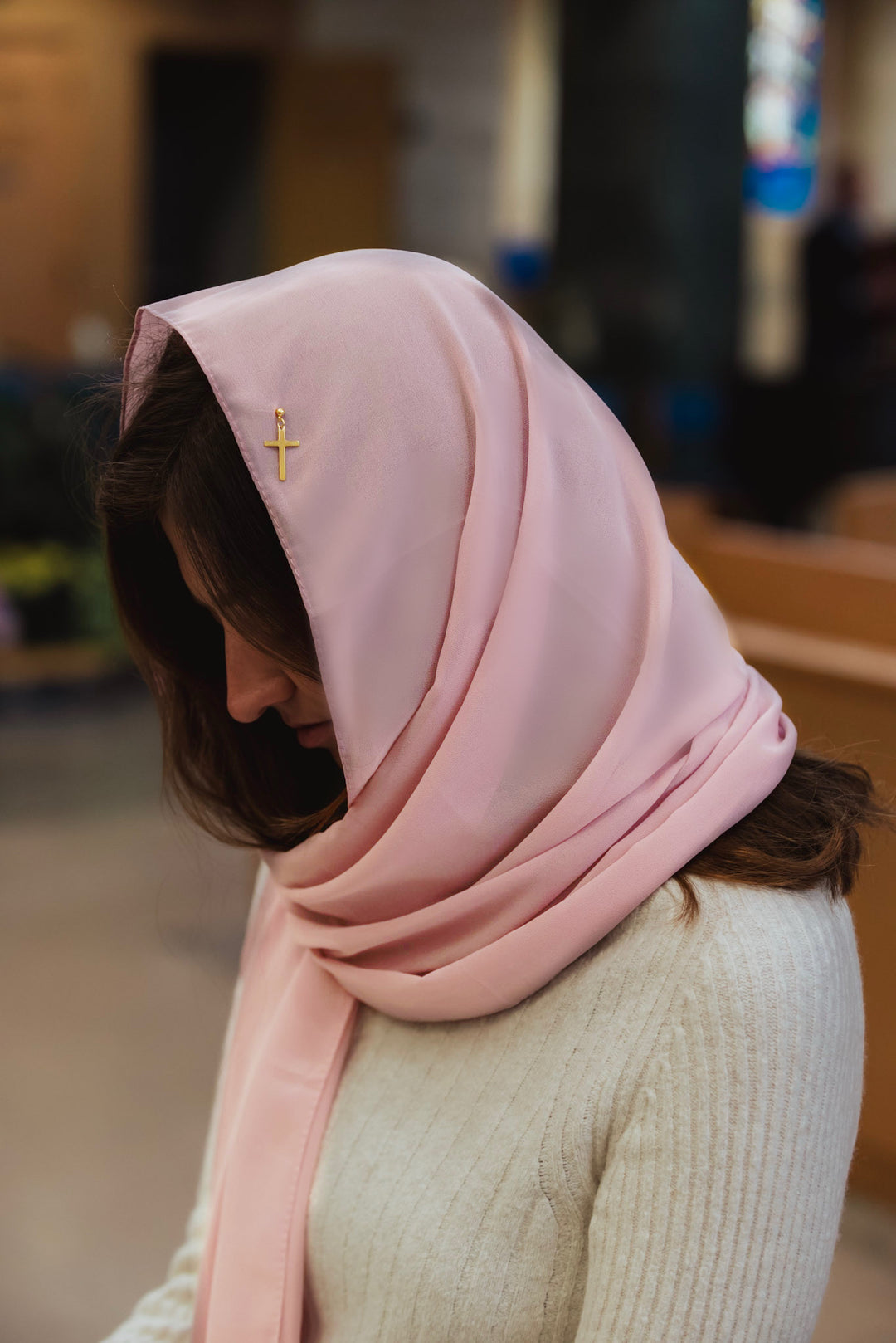 Holy Cross Veil (Pale Pink)