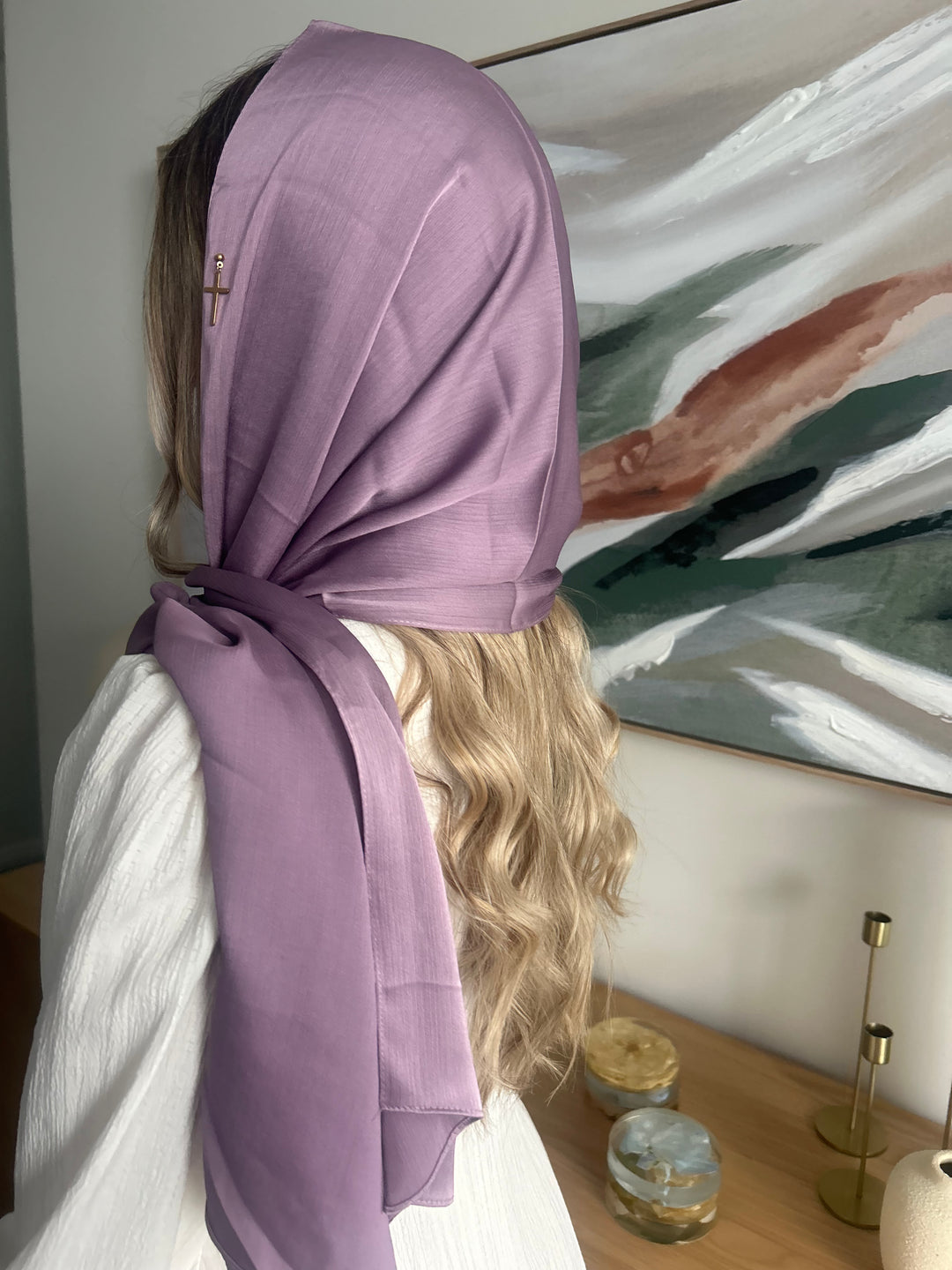 Satin Holy Cross Veil (Purple)